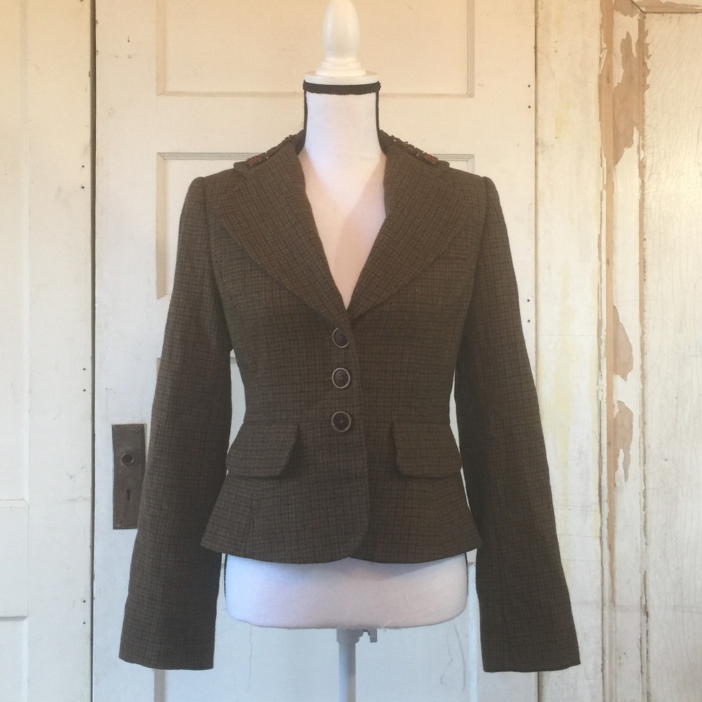 Banana Republic Wool/Alpaca Brown Suit Jacket